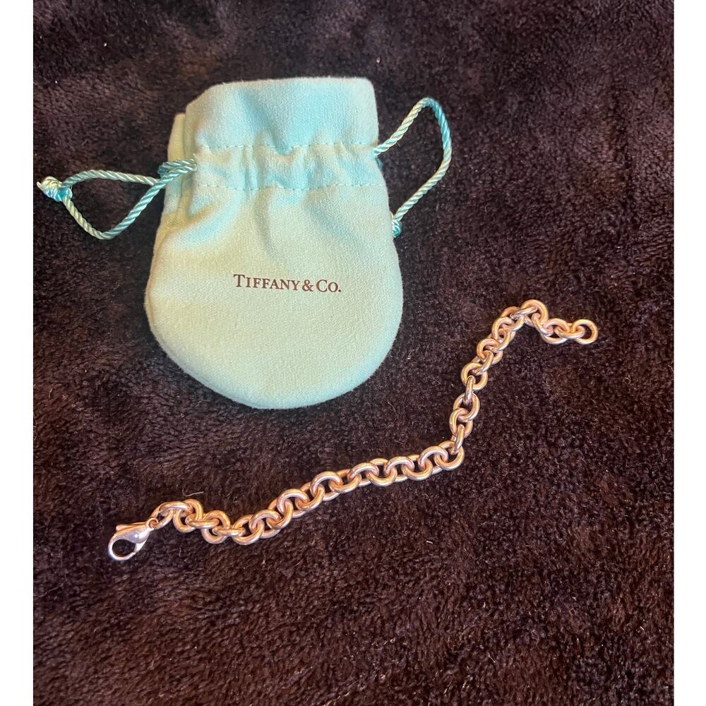 Tiffany & Co Sterling Silver Round Link Bracelet 925 - Picture 2 of 5